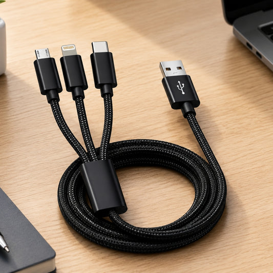 Câble de Charge Rapide 3-en-1 30W Tressé