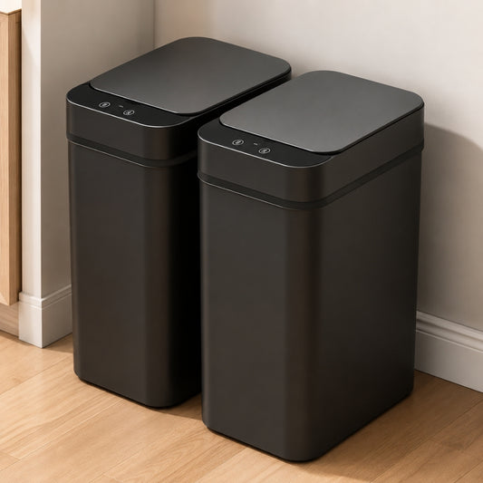 Lot de 2 Poubelles Intelligentes 11,2 L à Détecteur de Mouvement