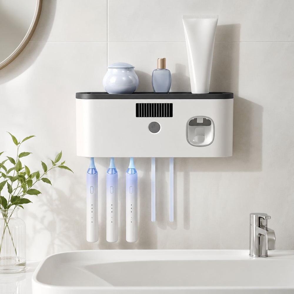 Organisateur de Brosse à Dents Intelligent avec Distributeur de Dentifrice