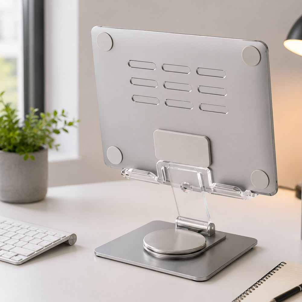 360° Rotating Desk Stand for Tablets and Laptops