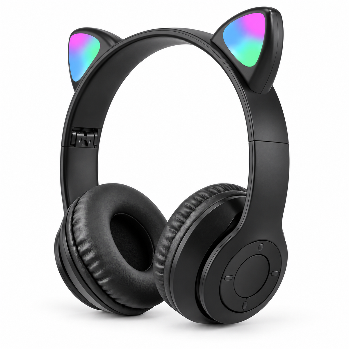 Casque Sans Fil Lumineux avec Oreilles de Chat