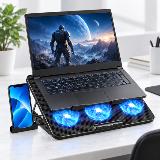 Support Refroidisseur à 6 Ventilateurs pour Ordinateur Portable