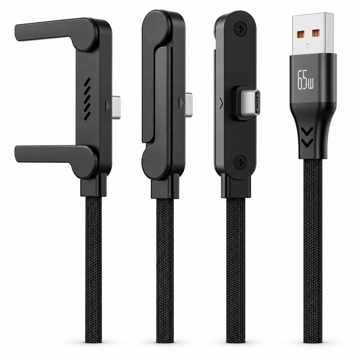 Câble de Charge USB-C 2 m avec Support Pliable Intégré