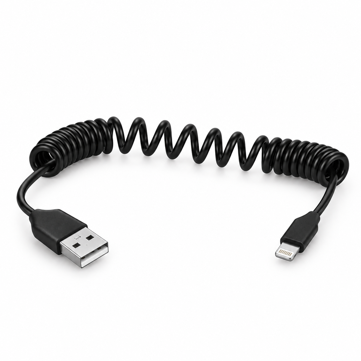Câble Spiralé Extensible USB-A vers Connecteur Lightning
