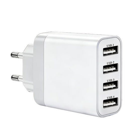 Adaptateur Secteur 4 Ports USB-A avec Prise Européenne