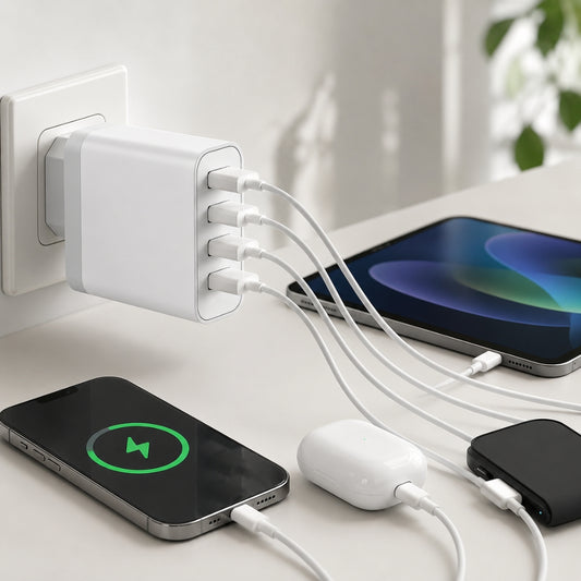 Adaptateur Secteur 4 Ports USB-A avec Prise Européenne