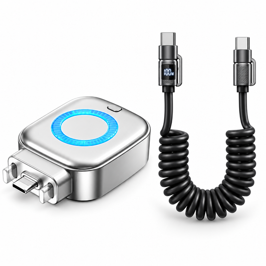 Module de Coupure Automatique USB-C 140 W avec Câble Spiralé