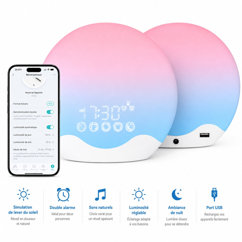 Smart Light Alarm Clock with Dawn Simulator