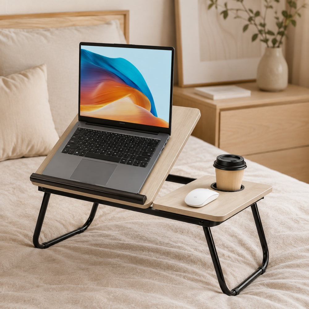 Folding Laptop Table with Cup Holder