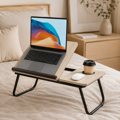 Folding Laptop Table with Cup Holder