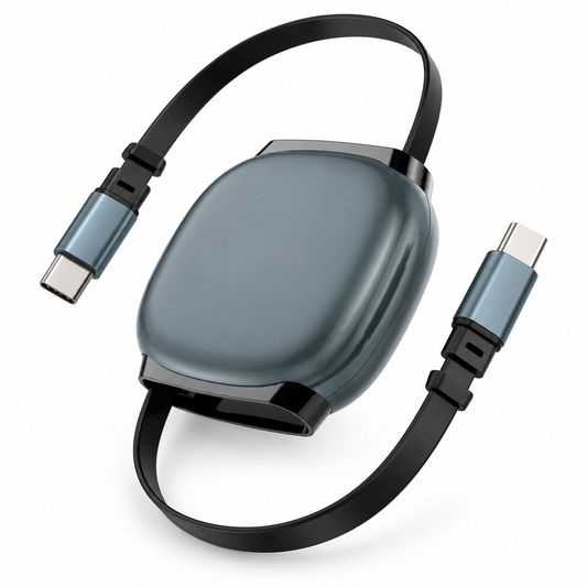 Câble USB-C 100 W Rétractable à Boîtier Compact