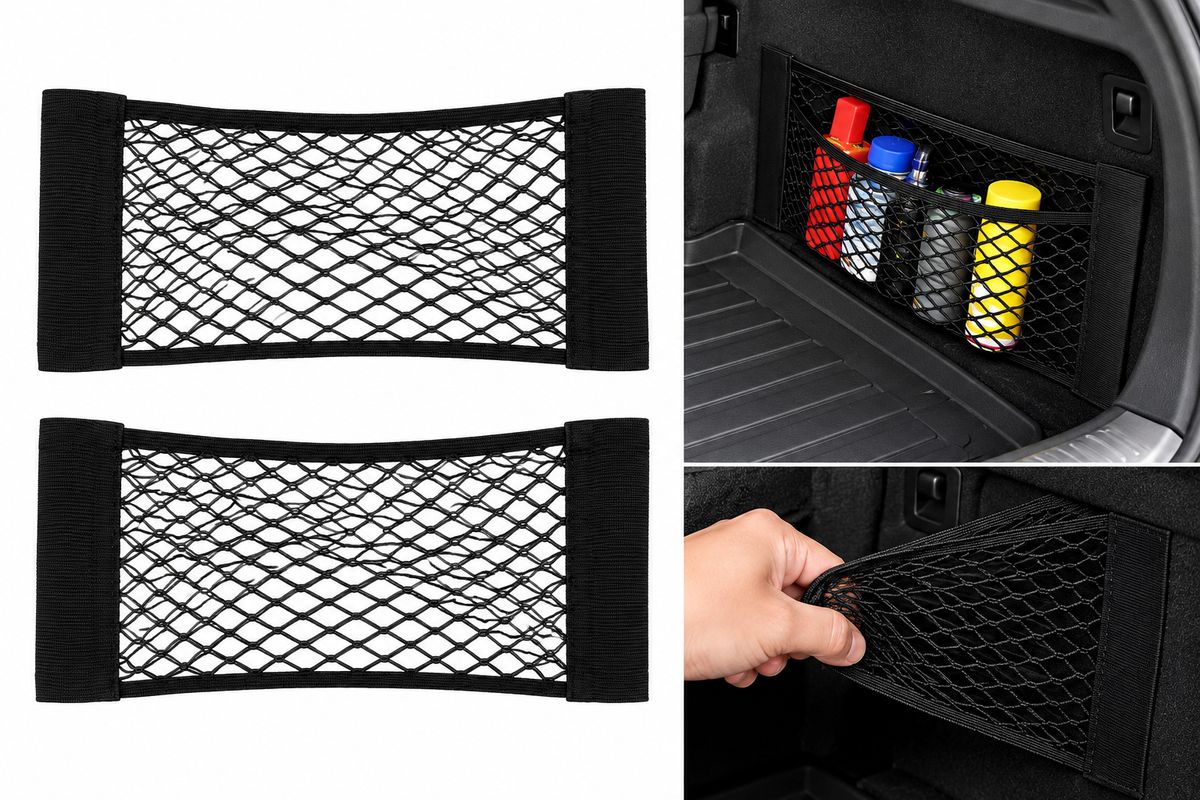 Lot de 2 Filets de Rangement Élastiques pour Coffre de Voiture