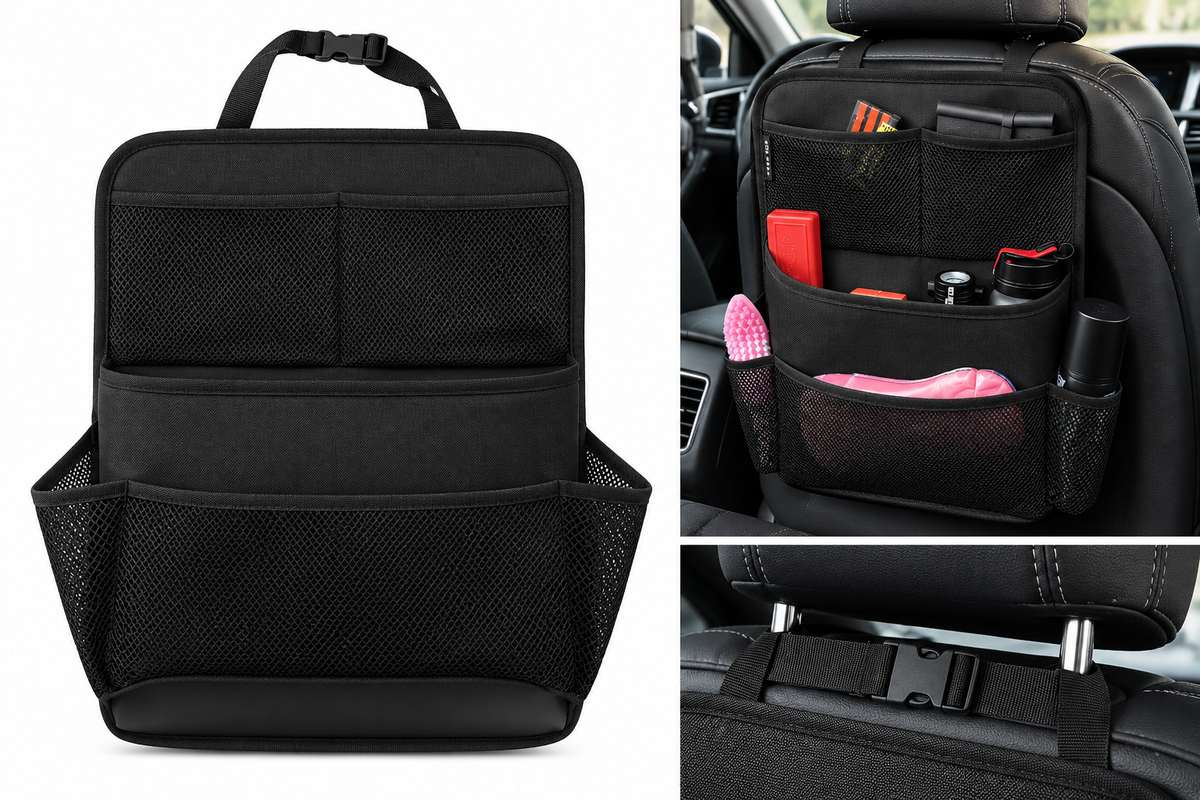 Organisateur de Siège Arrière avec Filet de Rangement pour Voiture